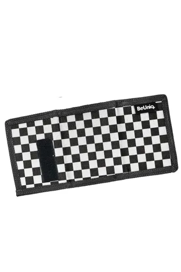 Rabbit check Portfel czarny w kratk� BeUniq BU26ZJ-882