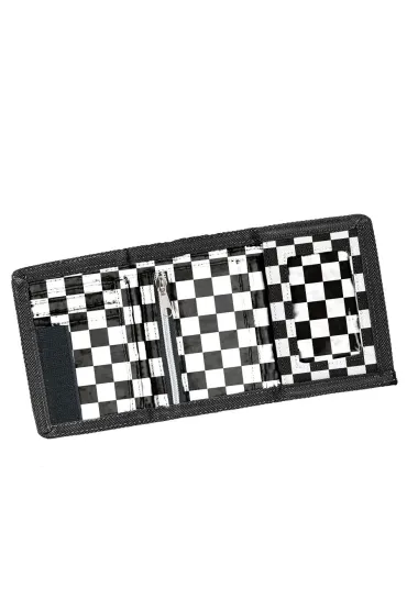 Rabbit check Portfel czarny w kratk� BeUniq BU26ZJ-882