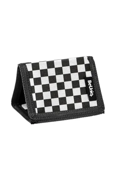 Rabbit check Portfel czarny w kratk� BeUniq BU26ZJ-882