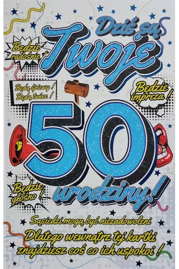 Yeku Karnet Urodzinowy z zawieszk� 50