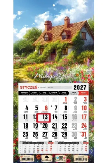 Kalendarz 2027 jednodzielny mini z magn. romantico