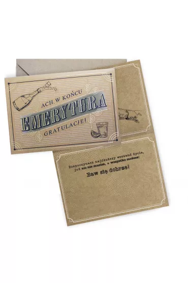 Kukartka Karnet Emerytura vintage