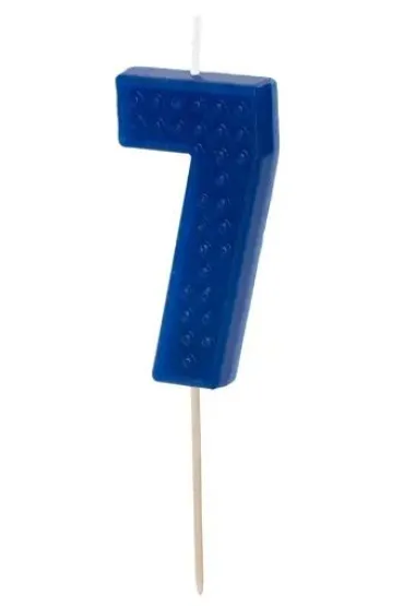 PartyDeco �wieczka urodzinowa 7 niebieska 6cm