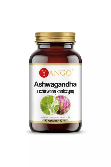 Yango Ashwagandha z czerwon koniczyn - suplement diety 90 kaps.