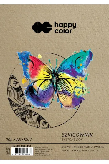 Szkicownik na spirali 80 ark.70gsm Happy Color