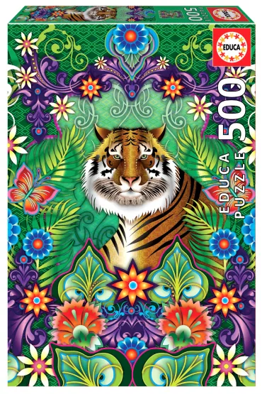 Puzzle 500 el. Tygrys bengalski, Catalina Estrada Educa - Catalina Estrada