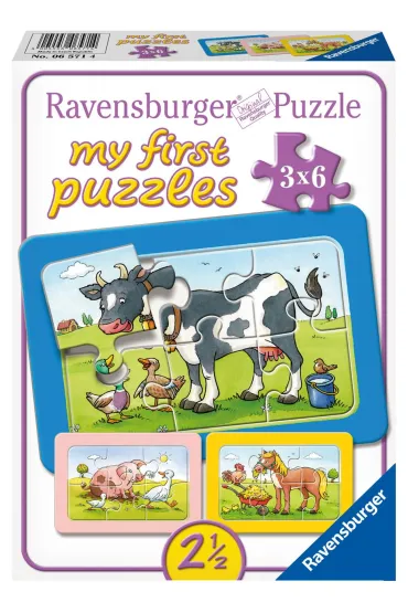 Puzzle 3x6 el. Zwierzaki Ravensburger
