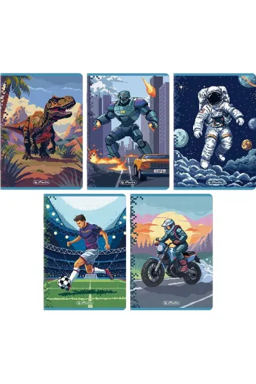 Zeszyt Herlitz Premium Pixel Fun A5/32k kratka z marginesem, 1 szt