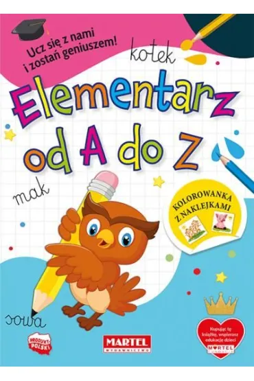 Elementarz od A do Z. Kolorowanka z naklejkami