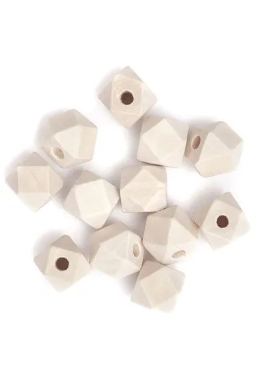 dpCraft Koraliki drewniane, geometryczne 12 mm 12 szt.