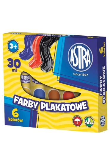 Astra Farby Plakatowe w tubach 6 x 30 ml
