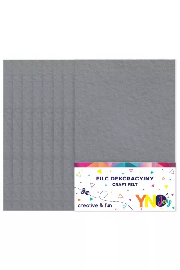 Interdruk Filc dekoracyjny A4 popielaty 8 szt.