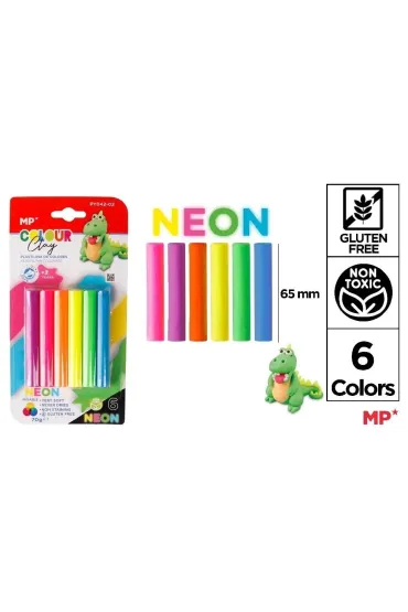 Mp Main Paper Plastelina 6 kolor�w neon