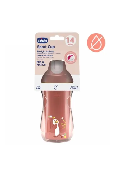 Chicco Kubek niekapek termicz ze s�omk� 266ml brzosk 14m+
