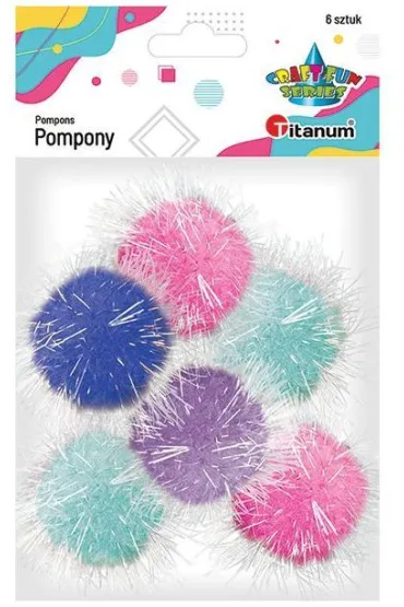 Titanum Pompony poliestrowe mix 4.5cm