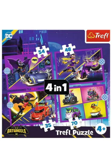 Puzzle 4w1 - Poznaj Batwheels (35+48+54+70 el.) Trefl