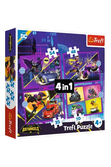 Puzzle 4w1 - Poznaj Batwheels (35+48+54+70 el.) Trefl