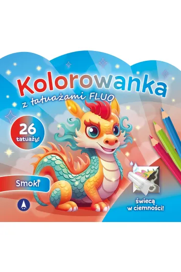 Malowanka 200X190 Kolorowanka z tatua�ami FLUO Smoki SKRZAT 078886 SK