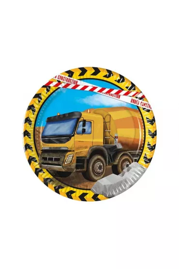Procos Talerzyki papierowe Construction 20cm 8 szt.