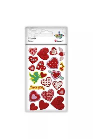 Titanum Naklejki wypuk�e serca mix 20 szt.