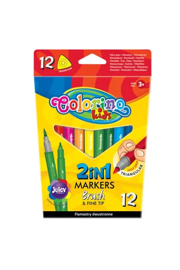 Patio Flamastry Colorino Kids p�dzelkowe dwustronne 12 szt.