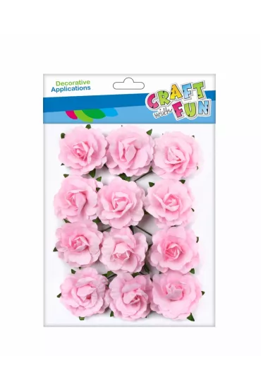 Craft with Fun Papierowy dekoracyjny kwiatek na druciku 2,8 cm