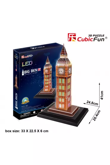 Puzzle 3D Led Zegar Big Ben L501H Cubic Fun