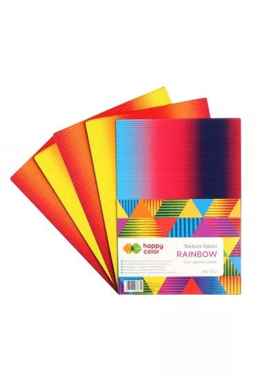 Happy Color Tektura falista RAINBOW, A4, 5 arkuszy 5 kartek