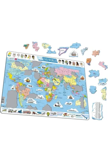 Puzzle 107 el. �wiat Mapa polityczna Larsen