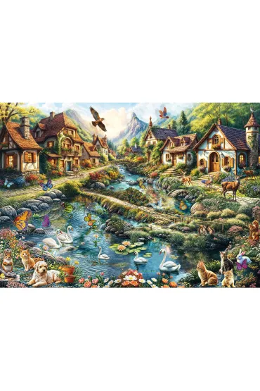 Puzzle PQ 1000 el. Wioska na skraju lasu Schmidt