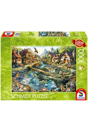 Puzzle PQ 1000 el. Wioska na skraju lasu Schmidt