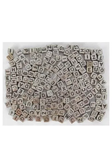 Fandy Koraliki ABC Srebrne literki 6 mm