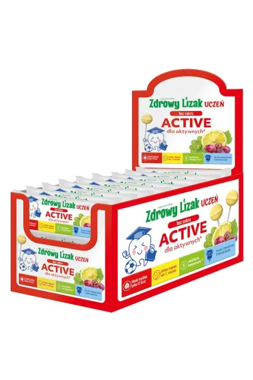 Starpharma Lizak o smaku winogrono - cytryna dla aktywnych bez cukru bezglutenowy Zestaw 40 x 6 g