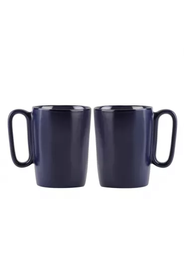 Vialli Design Kubki ceramiczne z uszkiem Fuori granatowe 30046 2 x 250 ml