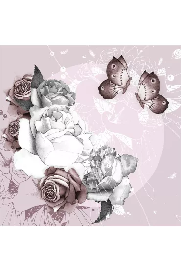 Clear Creations Karnet kwadrat CL0923 Kwiaty i motyle