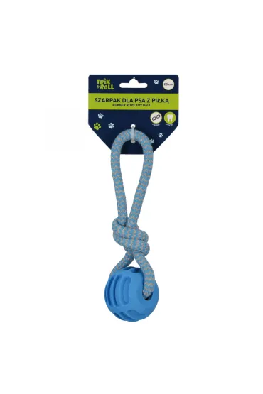 Zabawka dla psa Szarpak 20 cm z pi�k� niebieski TRIK&ROLL 560875