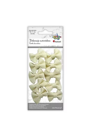 Titanum Kokardki jutowe samoprzylepne be�owe 3.3 x 2.5 cm