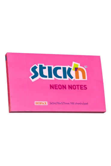 Stickn Notes samoprzylepny neon ciemnor�owy 12.7 x 7.6 cm