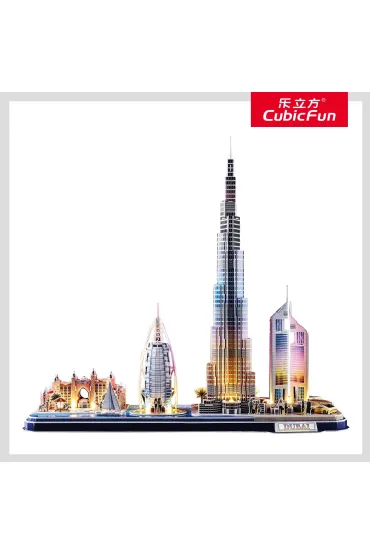 Puzzle 3D 182 el. Dubaj LED Cubic Fun