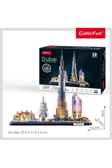 Puzzle 3D 182 el. Dubaj LED Cubic Fun