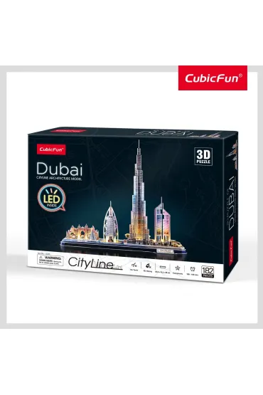 Puzzle 3D 182 el. Dubaj LED Cubic Fun
