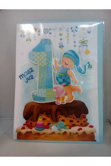 Art Nuvo Karnet z okazji urodzin dziecka RR05