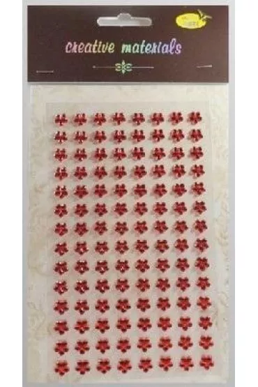 Galeria Hobby Stiker z kryszta�kami Kwiaty czerwone 8mm 112 szt.