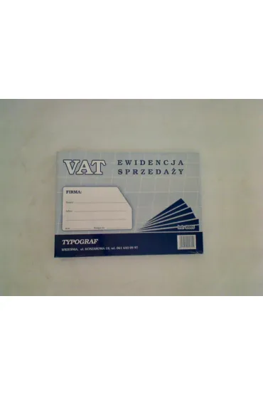 Druki offsetowe Typograf ewidencja vat sprzeda�y A5 80 (48005)