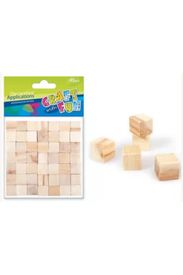 Craft with Fun Ozdoba dekoracyjna drewniane kostki 49 szt.