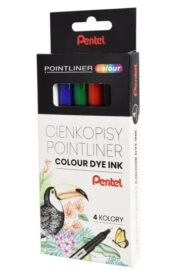 Pentel CIENKOPIS 0.4 FIB PEN S40-ST4PL WB 4 kolory