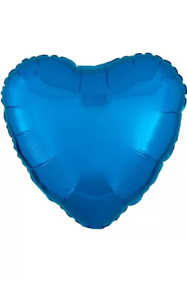 Amscan Balon foliowy metalik niebieski serce 43cm