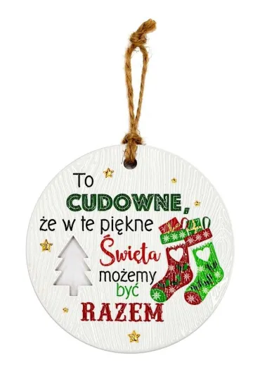 Kukartka Zawieszka ceramiczna Bo�e Narodzenie