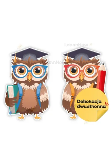 LearnHow Dekoracje szkolne - Du�e sowy w beretach