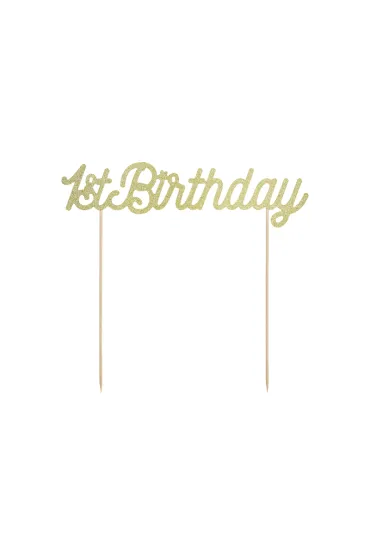 Topper 1st Birthday z�oty 19,5cm